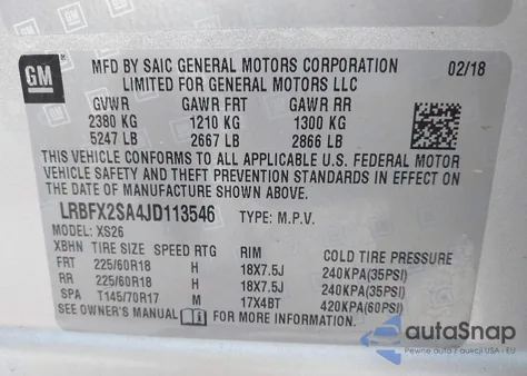 2018 Buick Envision Essence from USA, damaged, VIN LRBFX2SA4JD113546